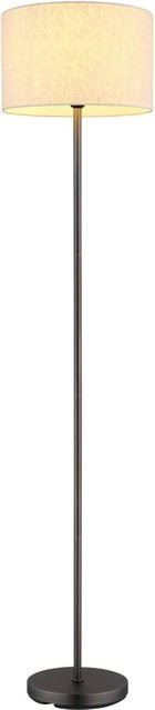 GLOBO Stehlampe aus Metall und Leinen in Creme und Schwarz, Höhe: 160 cm, Durchmesser: 35 cm, E27 - Bild 1