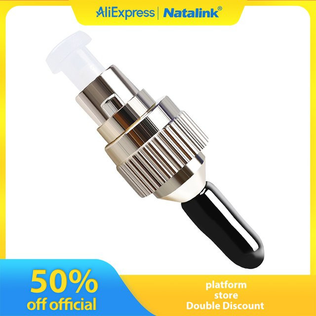 Natalink FC Stecker zu 1.25 Buchse UPC Simplex Glasfaseradapter für FTTH, rot und silber - Bild 1