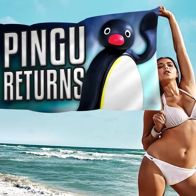 JMG Household Supplies Cartoon Pinguin Mikrofaser Strandtuch, Saugfähiges und Weiches Handtuch für Yoga, Schwimmen und Sport, B/B: 50 x 100 cm, Mehrfarbig - Bild 1