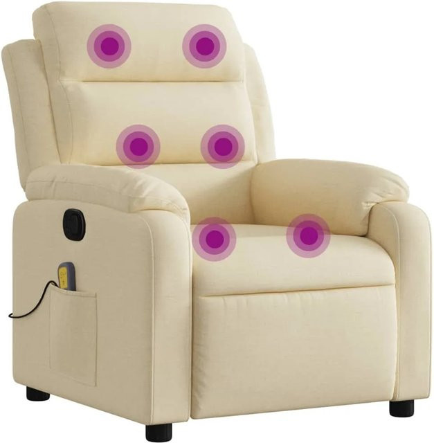 vidaXL Massagesessel Modell 9 in Creme mit Stoffbezug und Armlehnen - Bild 1