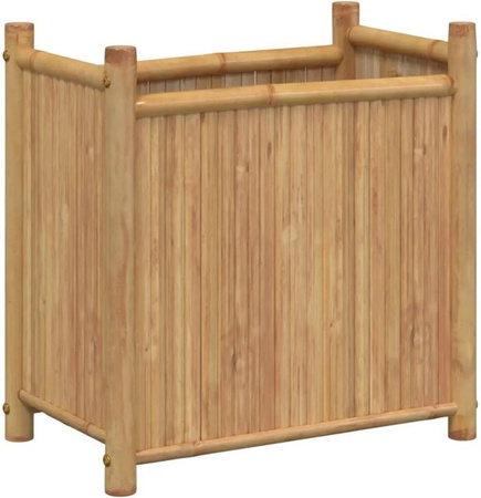 vidaXL Pflanzkübel aus Bambus in Beige, B/T/H: 50 x 30 x 50 cm