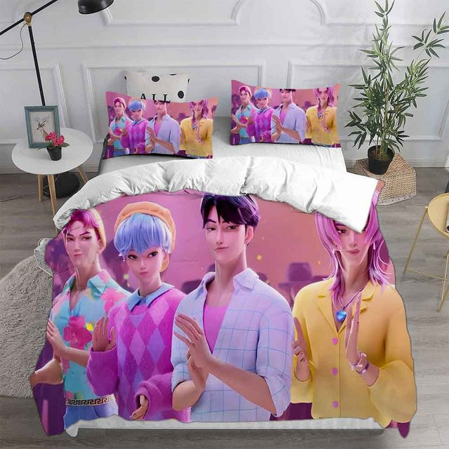 Bettwäscheset K-POP D-Demon H-Hunters mit 3D-Druck, mehrfarbig, aus Polyester, B/H: 180 x 210 cm - Bild 1