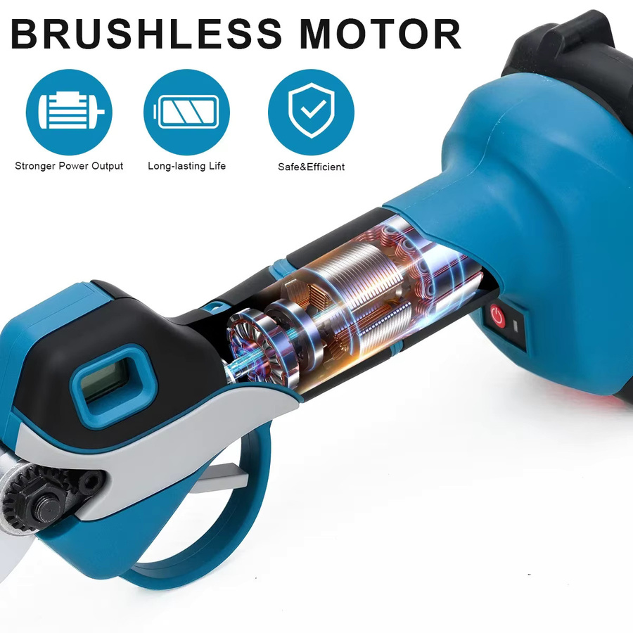 Gisam Bürstenlose elektrische Astschere für Makita LXT 18V Akku, kabellose Garten-Astschere in Blau, 40mm Schnittkapazität - Bild 4