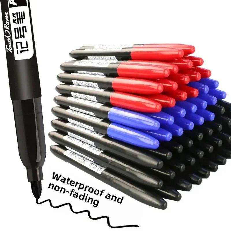 6er Set Permanentmarker mit feiner Spitze, wasserfeste Tinte in Schwarz, Blau und Rot, 1,5 mm Strichstärke - Bild 4