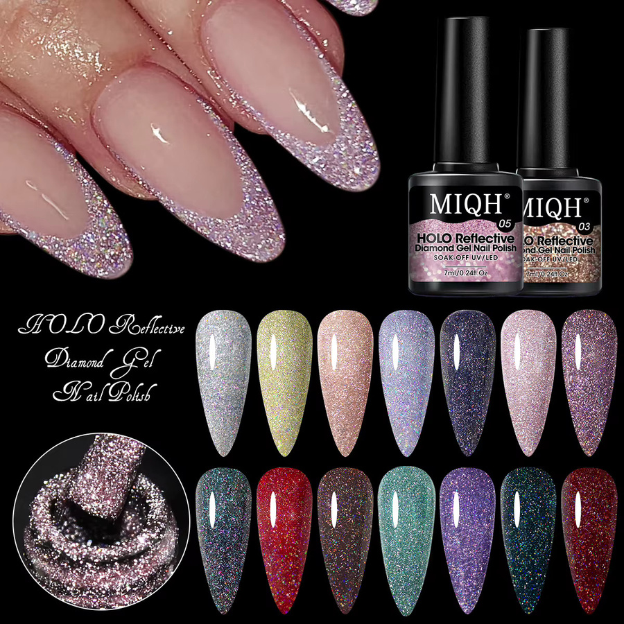 MIQH Nagellack Set, Lila, Schimmernd, 7 ml - Bild 1