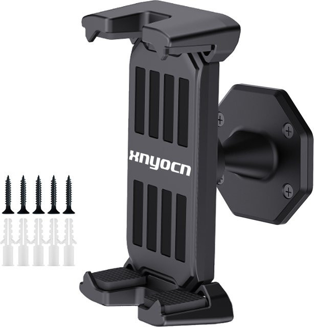 Wand-Tablet-Halterung in Schwarz, 360 Grad drehbarer Halter mit stabiler Basis für iPad Pro, Air, Mini und iPhone von 4,7 bis 14 Zoll - Bild 1