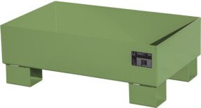 Bauer Südlohn Auffangwanne AW 60-1 aus Stahl, Resedagrün, B: 50,0 cm, T: 28,0 cm, H: 28,0 cm - Bild 1