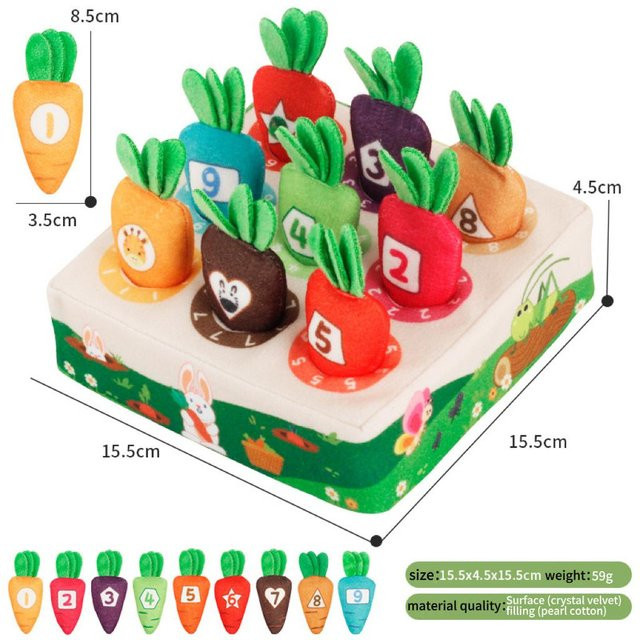 Linyi toy Radieschen Montessori Spielzeug aus Baumwolle grün - Bild 1
