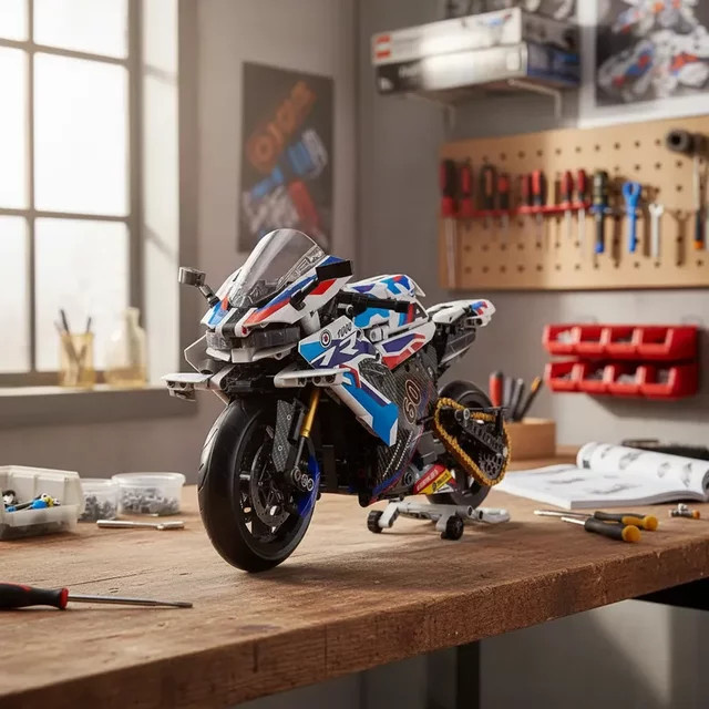 HUATEC Technik-Bausteinset, Rennmotorrad-Modellbausatz, 1:8, 715 Teile - Bild 1