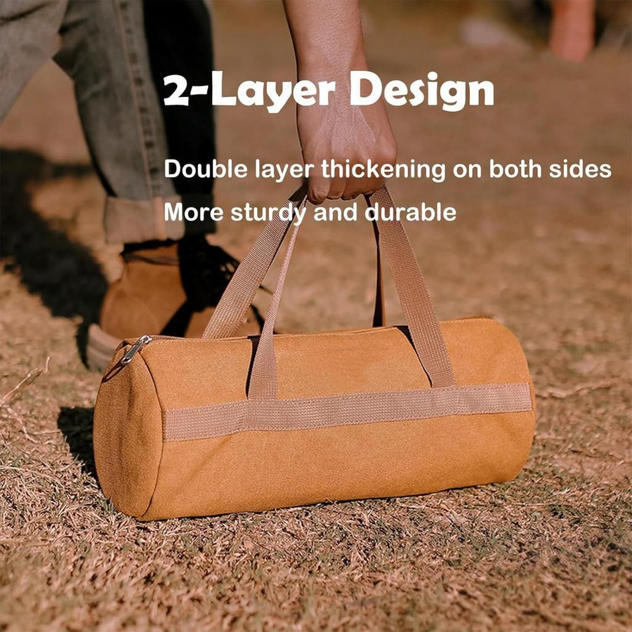 The Bags Family Campingtasche aus Oxford mit doppelter Aufbewahrungsebene und Reißverschluss, grün, B: 40 cm, H: 35 cm, T: 35 cm - Bild 3