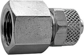 Riegler Value Line Gerade Aufschraubverschraubung aus Messing G 1/8 Zoll mit 6/4 Zoll Schlauchanschluss in Silber - Bild 1