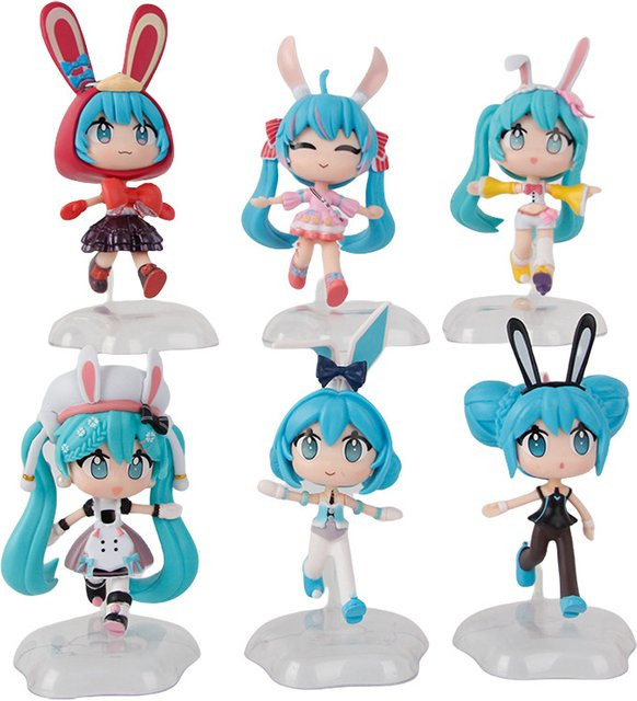 Bandai Hatsune Miku Actionfiguren, 6-teiliges Set, Hasenohren-Design - Bild 1
