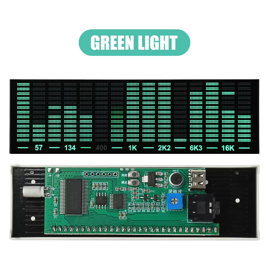 Ockkic LED Musik-Spektrum-Rhythmusbeleuchtung mit Sprachaktivierung, Mehrfarbig in Schwarz und Grün, USB Typ-C Anschluss für Spielzimmer und Kinderzimmer - Bild 7