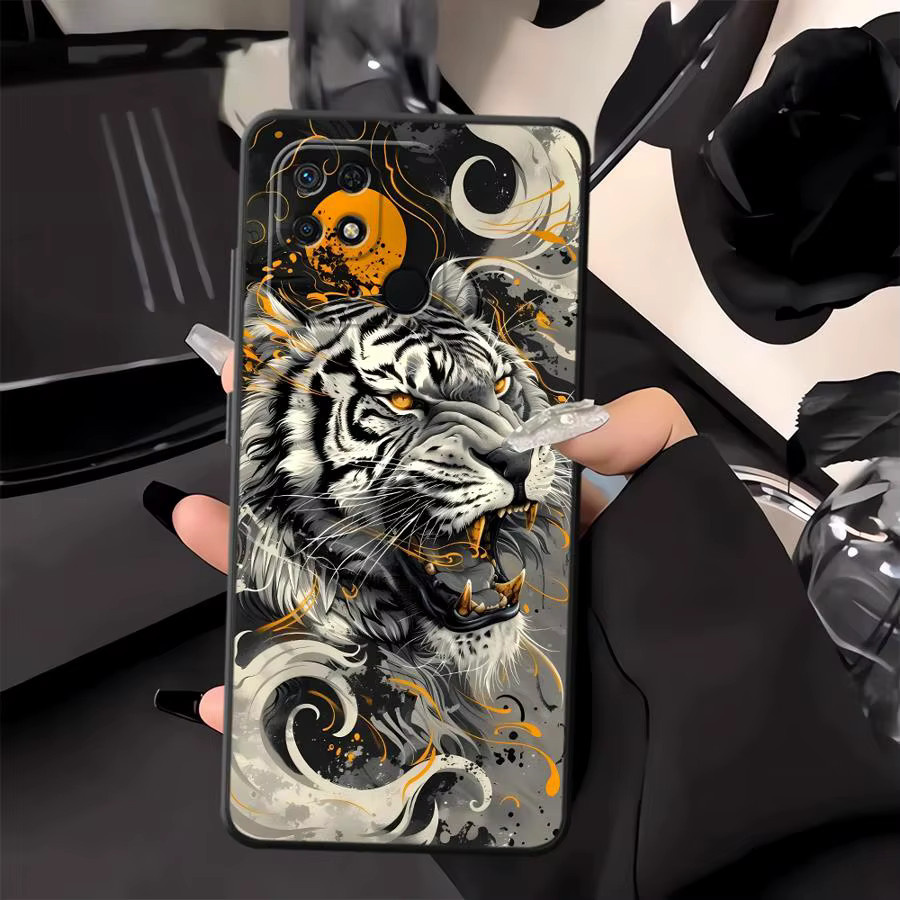 Luxus Handyhülle mit White Tiger Design für Xiaomi Redmi Serie in Schwarz - Bild 4