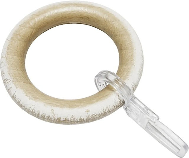Gardinia Gardinenringe Set Shorty aus Holz in Eiche Gekälkt, 10 Stück, Durchmesser: 2,5 cm - Bild 1