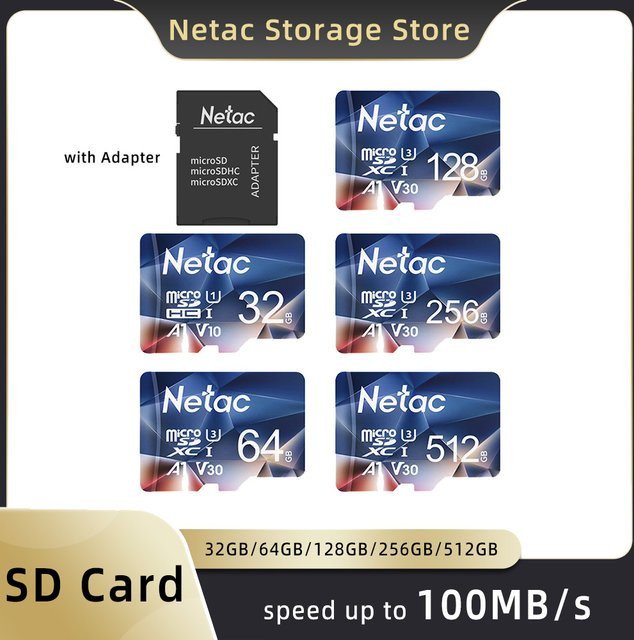 Netac MicroSDXC Speicherkarte mit Adapter, P500, U3, A1, 512 GB - Bild 1