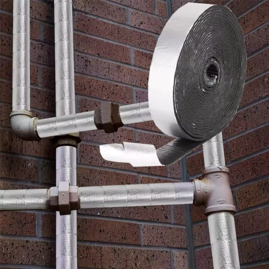 Wasserdichtes Outdoor-Isolierband aus Aluminium-Schaumfolie in Schwarz, 10 m Länge für Brandschutz und Rohrleitungen - Bild 3