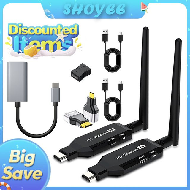 SHOYEE Kabelloser Full HD 1080P HDMI-Sender und -Empfänger mit Bluetooth-Audio-Transmitter in Schwarz - Bild 1