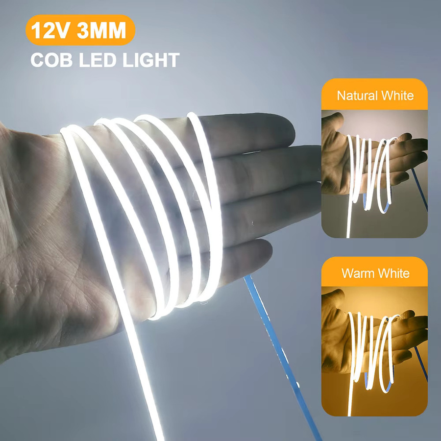 KISUFU COB LED Streifen Weiß Flexibles LED Band mit 320 LEDs für Schrank und Hausbeleuchtung - Bild 3