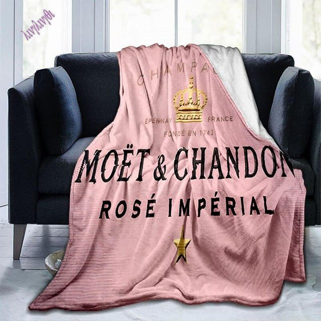 YunhengTechnology Flanellanzecke Champagner Moet & Chandon Überwurfdecke, weich und flauschig, B/H: 75 x 90 cm - Bild 1