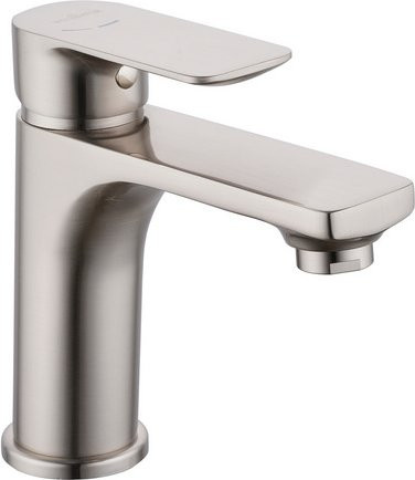 WELLWATER Waschtisch-Einhebelmischer Bozen in Nickel-Silber mit Pop-up-Abfluss und Wassersparfunktion, Höhe: 15,24 cm - Bild 1