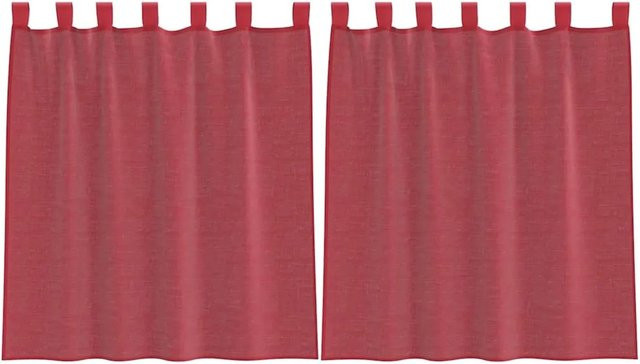 vidaXL Voile Vorhänge mit Schlaufen, 2 Stück, Weinrot, Breite: 140 cm, Höhe: 140 cm - Bild 1