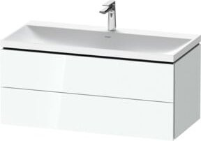 Duravit L-Cube Waschtisch-Set in Weiß hochglänzend mit Waschbecken und 2 Schubladen, B/T/H: 100 x 48 x 48 cm - Bild 1