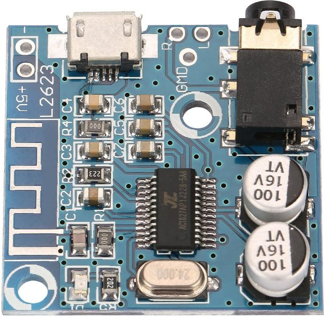 Bluetooth Audio Decoder Board mit USB-C und 2.0 Verstärker Modul in Blau - Bild 1