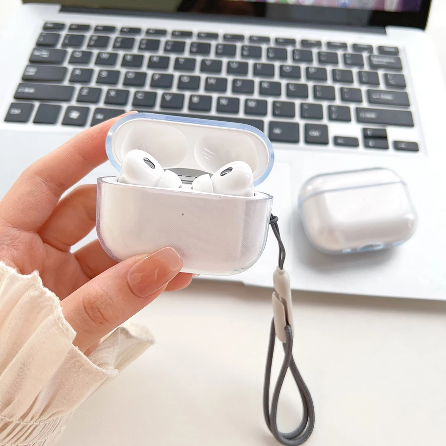 Transparente TPU-Schutzhülle für Apple AirPods 3 mit Trageband und Stoßfestigkeit - Bild 2