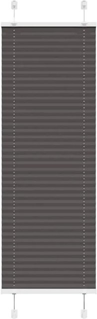 vidaXL Plissee Schwarz aus Polyester, semi-transparent, B: 40 cm, H: 100 cm - Bild 1