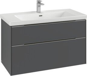 Villeroy & Boch Waschtischunterschrank Subway 3.0 in Grau, Wandhängend, mit LED-Beleuchtung und Schubladen, B/T/H: 97,3 x 57,6 x 47,8 cm - Bild 1