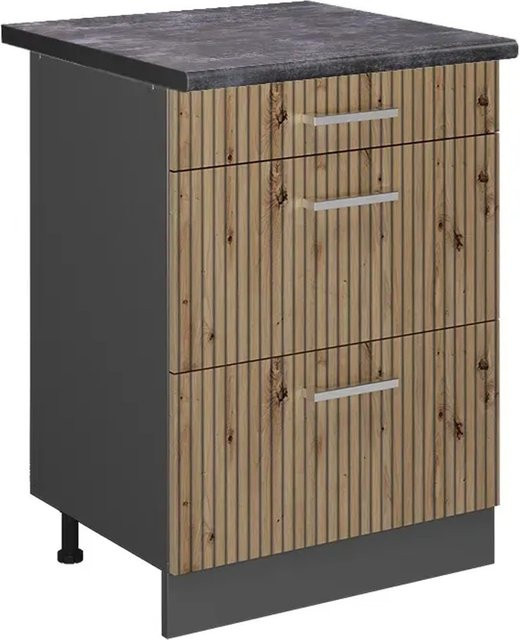 Vicco Küchenunterschrank R-Line Artisan-Eiche und Anthrazit mit Schubladen, B/T/H: 60 x 31,73 x 81,6 cm - Bild 1