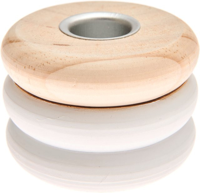 Rico Design Holz-Kerzenhalter Ringe Weiß B/T/H: 7,5 x 7,5 x 5,5 cm - Bild 1