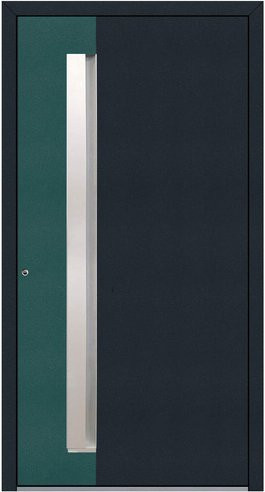 KNOCK Aluminium-Haustür Marte mit Glaseinsatz in Anthrazit und Moosgrün, Höhe: 210 cm, Breite: 88,5 cm - Bild 1