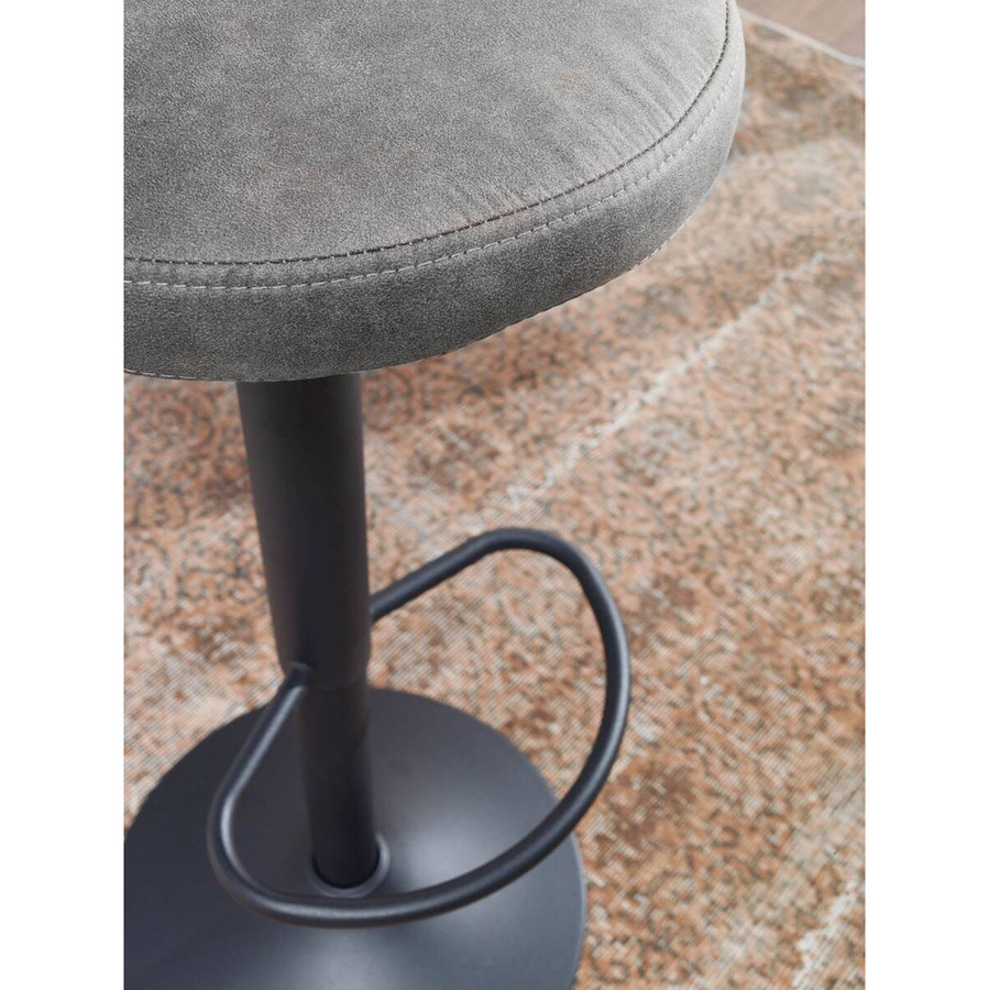 Wohnling Barhocker aus Polyester und lackiertem Eisen in Grau, B/H/T: 40 x 79 x 40 cm - Bild 3