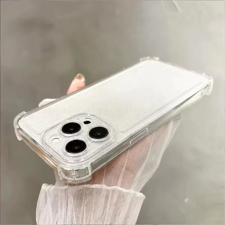 Glitzernde transparente Silikon-Handyhülle für Apple iPhone 17 16 15 14 13 12 Pro Max 11 stoßfeste Schutzhülle - Bild 2