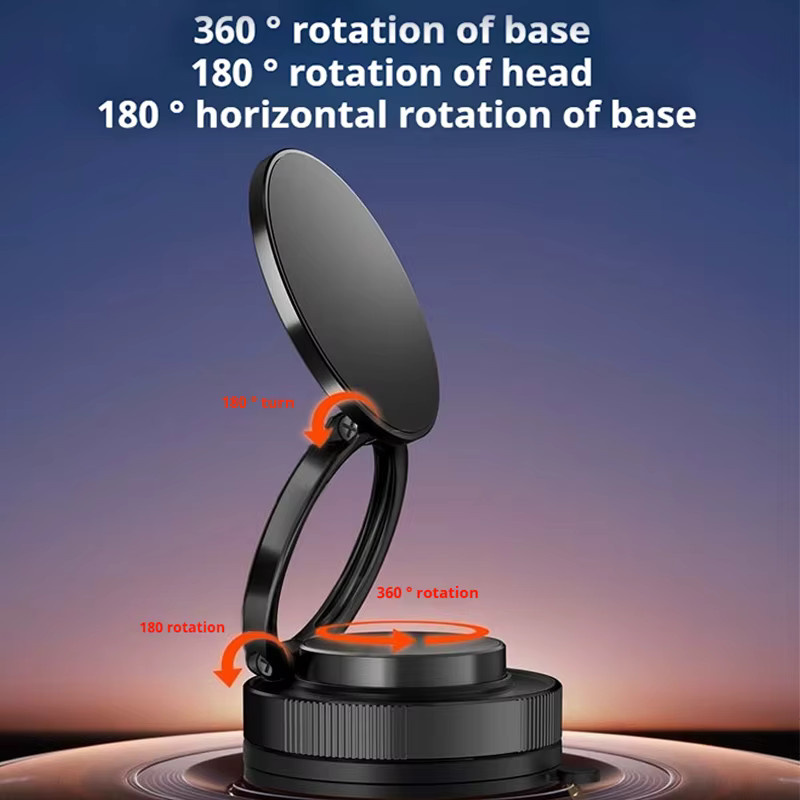 Eye4U Magnetischer Autotelefonhalter mit Vakuum-Adsorption und 360 Grad Drehung in Schwarz - Bild 2