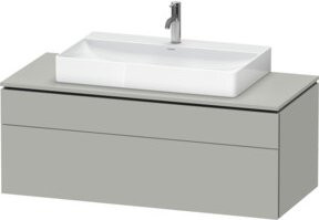 Duravit Waschtischunterschrank L-Cube in Grau Matt, wandhängend, 1 Schrank und 1 Auszug, B/T/H: 122 x 55 x 48,2 cm - Bild 1