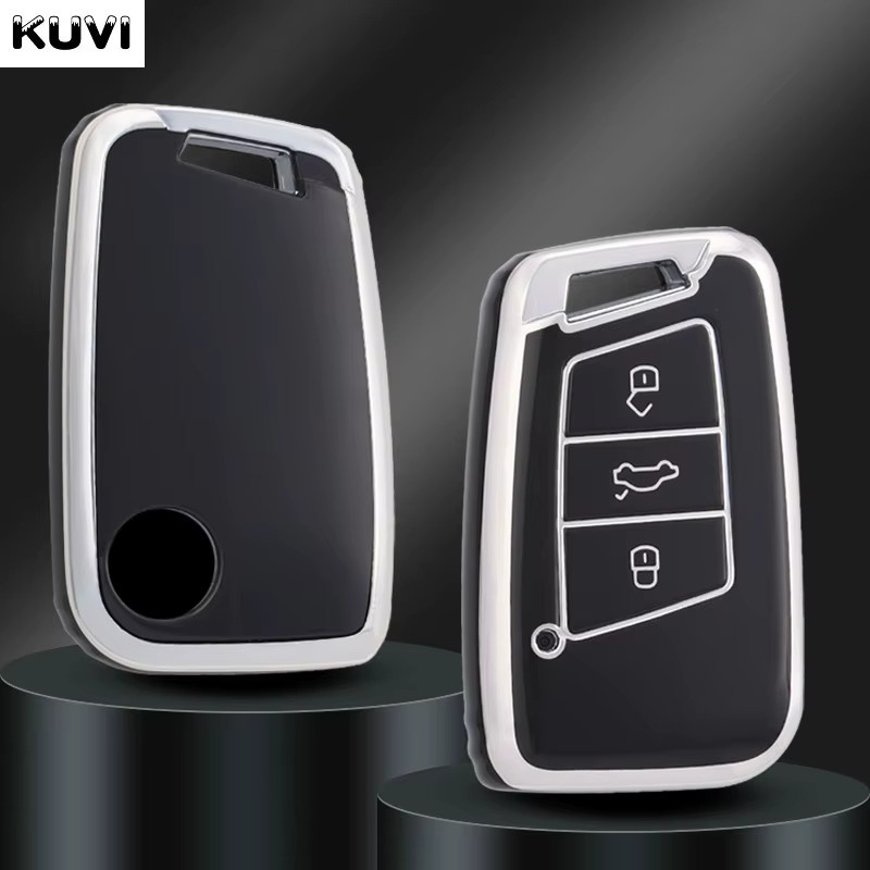 Kuvi TPU Auto Remote Key Case Cover Shell für VW Volkswagen Passat B8 Magotan und Skoda Kodiaq A7 Smart Keyless - Bild 3