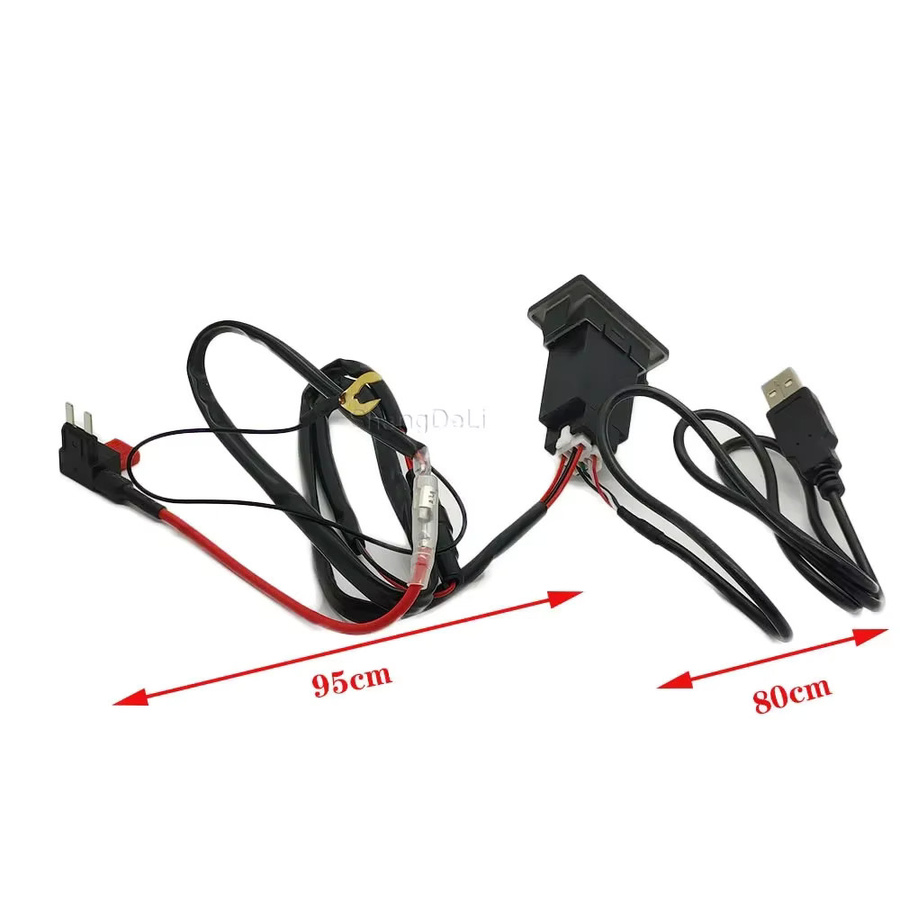 ShangDeLi USB Type-C Autoladegerät mit QC3.0 Schnellladefunktion und Audio-U-Disk-Anschluss für Toyota Corolla LC80 in Schwarz - Bild 2