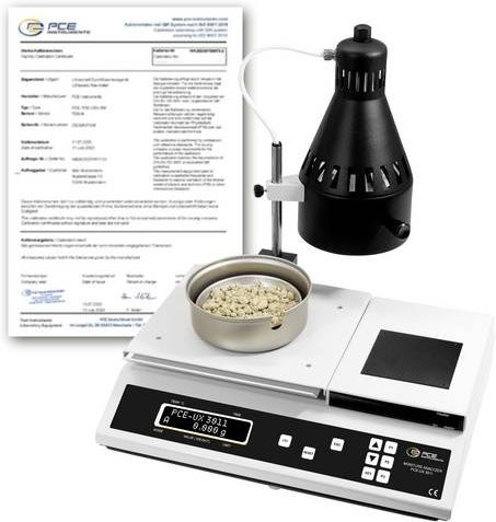 PCE Instruments Feuchtebestimmerwaage PCE-UX 3011-ICA in Weiß mit 220g Kapazität und 180°C Temperatur - Bild 1