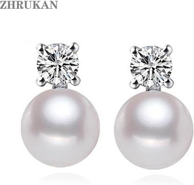 Wucifang Jewelry Ohrstecker, 925 Silber, Perle, Weiß, Damen - Bild 1