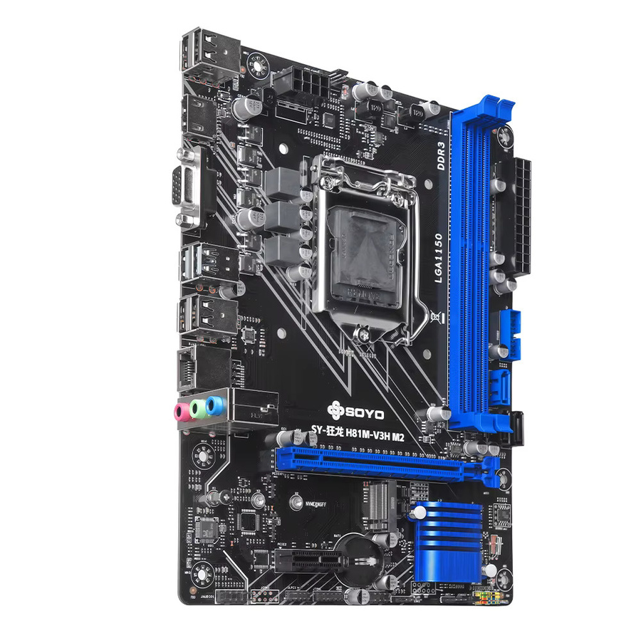 SOYO H81M Gaming-Motherboard Combo Kit mit Intel i3 4160 CPU und 8GB RAM, LGA1150, PCIe 3.0x16, M.2, SATA 3.0, HDMI und VGA, Schwarz - Bild 5