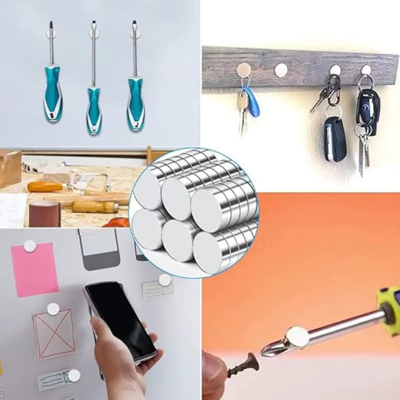 U-POLEMAG Mini Scheibenmagnete aus Metall in Silber, Durchmesser: 8 mm bis 30 mm, Dicke: 2 mm - Bild 2