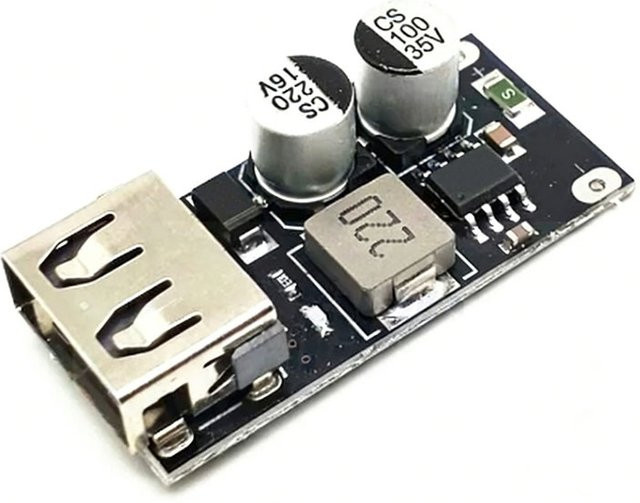 USB DC-DC Buck-Konverter Lade-Abwärtswandler-Modul mit QC2.0 und QC3.0 für Schnellladung, Farbe: Schwarz - Bild 1