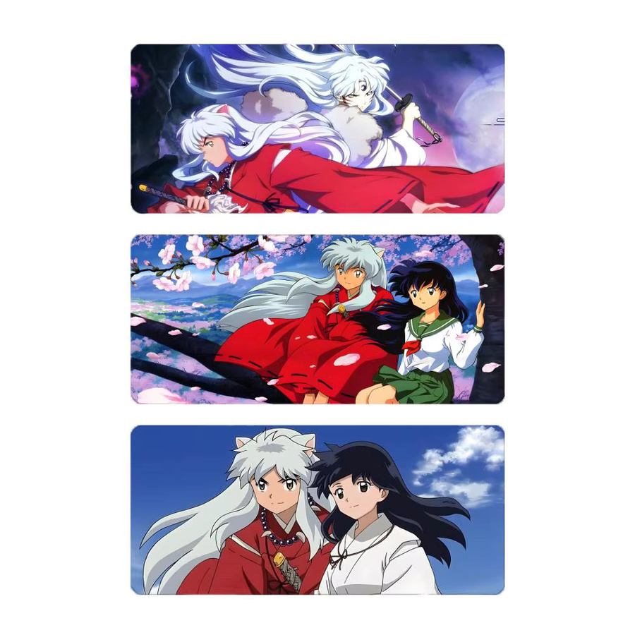 Anime Fantasy I-Inuyasha Gaming-Mauspad mit LockEdge in Schwarz und Multicolour, große PC-Tischunterlage - Bild 2