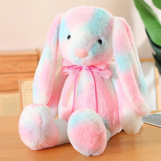 BC Pet Supplies Kaninchen Plüsch Spielzeug, Bunte Bunny Puppe, rosa, ab 14 Jahre - Bild 1