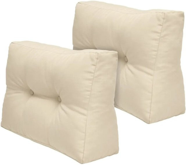 Beautissu ECO Elements Palettenkissen Rücken, 2er-Set, Natur/Beige, B: 60 cm, T: 40 cm, H: 20 cm - Bild 1