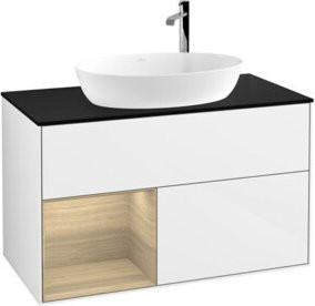 V&B Waschtischunterschrank Finion 100 Wandbeleuchtung in Weiß lackiert B/T/H: 100 x 50,1 x 50,1 cm - Bild 1