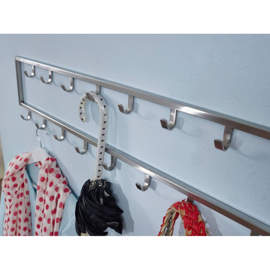 Wohnling Wandgarderobe modern aus Metall in Silber matt, B/H/T: 80 x 20 x 4 cm - Bild 3